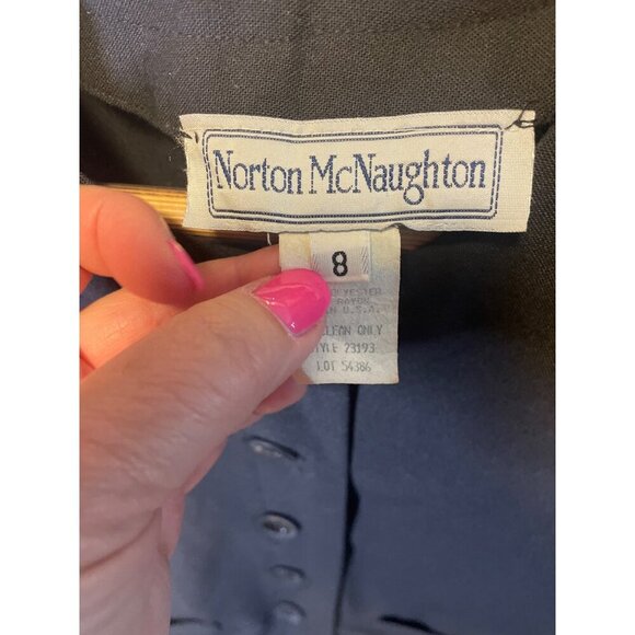 Norton McCaughton Black Long Sleeve Collarless Cropped Jacket SZ 8 - Picture 3 of 8